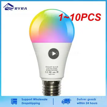 1-10 шт. Умные лампочки E27 Светодиодная лампа Умная лампочка RGB 220 В 110 В Работает с приложением Tuya Smart Life Smartthings Alexa Hub