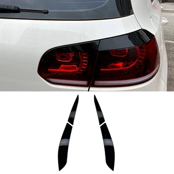 Глянцево-черные наклейки для бровей и век на заднюю фару автомобиля Volkswagen Golf 6 MK6 GTI R 2009-2012