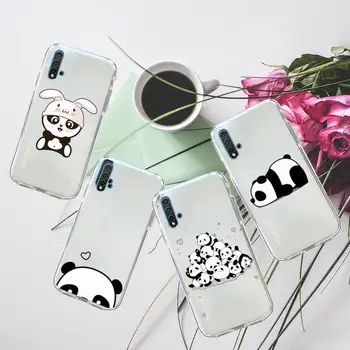 Милый чехол для телефона с изображением Медведя панды, Прозрачный для Huawei honor P mate Y 30 40 20 50 8 70 10 9 a i x c pro lite prime smart