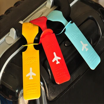 Симпатичные ремни для багажных этикеток, Идентификационное имя чемодана, Идентификационные бирки, Адрес, Багажные бирки, аксессуары из ПВХ для самолета