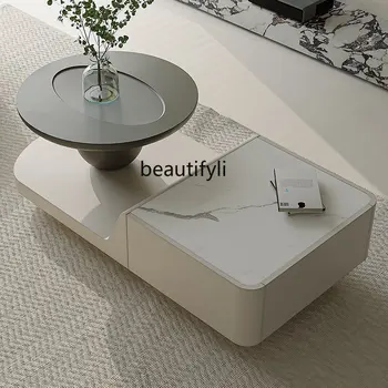 zq Чайный столик с итальянской минималистичной отделкой для выпечки, гостиная, Маленькая квартира, Чайный столик в кремовом стиле