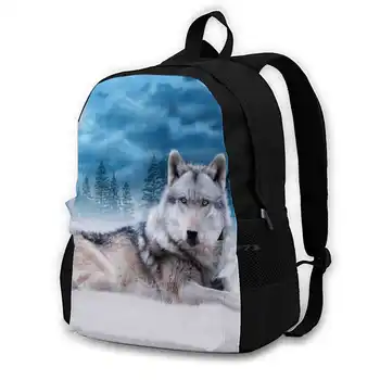 Одинокий волк / Wolves Wolf Moon Moonlight Wildlife Travel Сумка для ноутбука Модные сумки Wolf Wolves Wolf Art Wolves Art Воющий волк