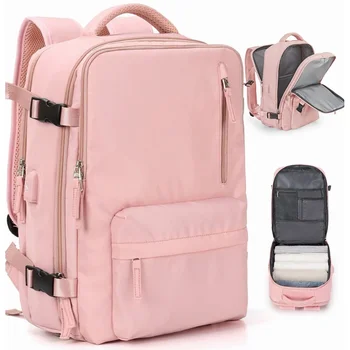 Большой дорожный рюкзак женской авиакомпании, Мужской тренажерный зал, водонепроницаемый стильный повседневный деловой рюкзак для ноутбука и рюкзак с USB-портом для зарядки