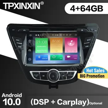 4 + 64G Carplay Автомагнитола 2 Din Стереоприемник Android10.0 Для HYUNDAI ELANTRA 2014 GPS NAVI Мультимедийный Плеер Рекордер Головное устройство