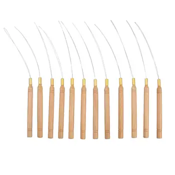 Набор из 12 инструментов для нарезания резьбы с деревянной петлей и крючком из перьев