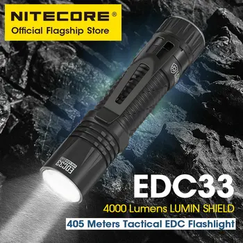 NITECORE EDC33 EDC Тактический фонарик USB-C Перезаряжаемый Фонарь 450 Метров UHi 20 Max, Встроенный литий-ионный аккумулятор 4000 мАч 18650