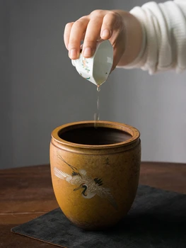 Мойка Чая Большая Фарфоровая Ручная Роспись Бытовая Строительная Вода Кунг-Фу Чайная Посуда Для Мытья Чашек Посуда Для Чайной Церемонии Чай