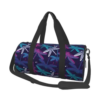 Красочная акварельная спортивная сумка Dragonfly со вставкой Ctue, уличные спортивные сумки, большая дорожная сумка на заказ, ретро-сумка для фитнеса для мужчин и женщин