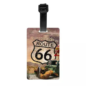 Получите удовольствие от Багажной Бирки Route 66, Изготовленной на Заказ На Шоссе США, Дорожного знака, Багажных Бирках, Идентификационной этикетки для защиты конфиденциальности