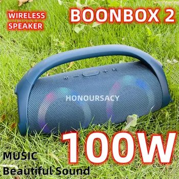 Портативный Водонепроницаемый 100 Вт Мощный Bluetooth Динамик RGB С Красочным Освещением Беспроводной Сабвуфер 360 Стерео Объемного Звучания TWS FM Boombox