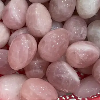 Натуральный розовый кварц Яйцевидный кристалл Исцеляющий Шар Сфера Драгоценный камень 1шт