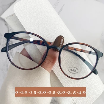 Женщины Мужчины Круглые очки для близорукости с защитой от синего света Унисекс Деловые Компьютерные очки для близорукости Оптические очки Минус Очки
