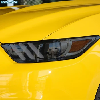 2 Шт Защитная Пленка Для Автомобильных Фар С Дымчато-Черным Оттенком, Виниловая Прозрачная Наклейка TPU Для Ford Mustang 2015-настоящее Время 2020 2021