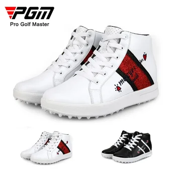 Женская обувь для гольфа PGM С высоким берцем, водонепроницаемая дышащая Женская обувь с внутренним усилением, женские спортивные нескользящие кроссовки для гольфа XZ120