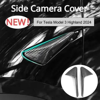 Защитная Крышка Боковой камеры Автомобиля для Tesla New Model 3 + Наклейка Highland Wing На Крыло С Автоматическим Указателем поворота Для Model3 2024