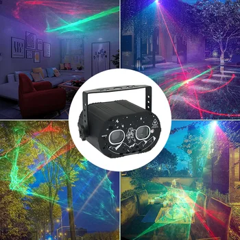 DJ Party Lights Сценический Лазерный Северный Проектор RGB Со Звуком, Активируемый Стробоскопическим Освещением Дискотеки с Дистанционным Управлением для Танцев на День Рождения