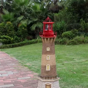 Светодиодный маяк на солнечной энергии, вращающаяся на 360 градусов лампа, украшение внутреннего двора, водонепроницаемые садовые башни, статуи, светильники