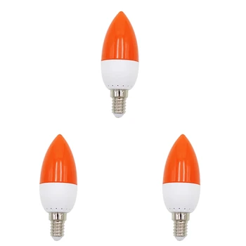 3X Светодиодная Лампа E14 с Цветным Наконечником Для Свечи, Цветная Свеча, Красный CNIM Hot