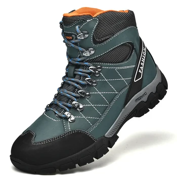 2023 Новые мужские кожаные походные ботинки из противоскользящей резины, мужские кроссовки для альпинизма, треккинговые ботинки для бега по пересеченной местности