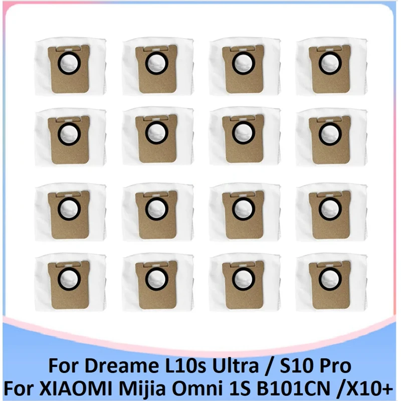 16ШТ для Dreame L10S Ultra S10 Xiaomi X10 + Plus Запчасти для робота-пылесоса Мешок для пыли Запасные Части Аксессуары Грязный Мешок