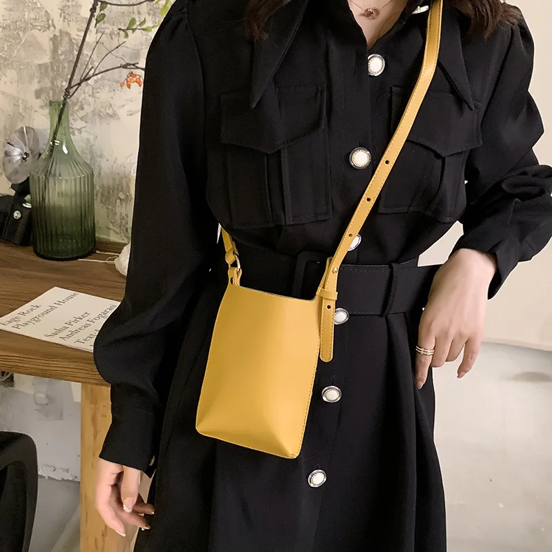 2023 Повседневная сумка для телефона из мягкой кожи, Корейская женская сумка для мелочи, кошельки и дамские сумочки через плечо