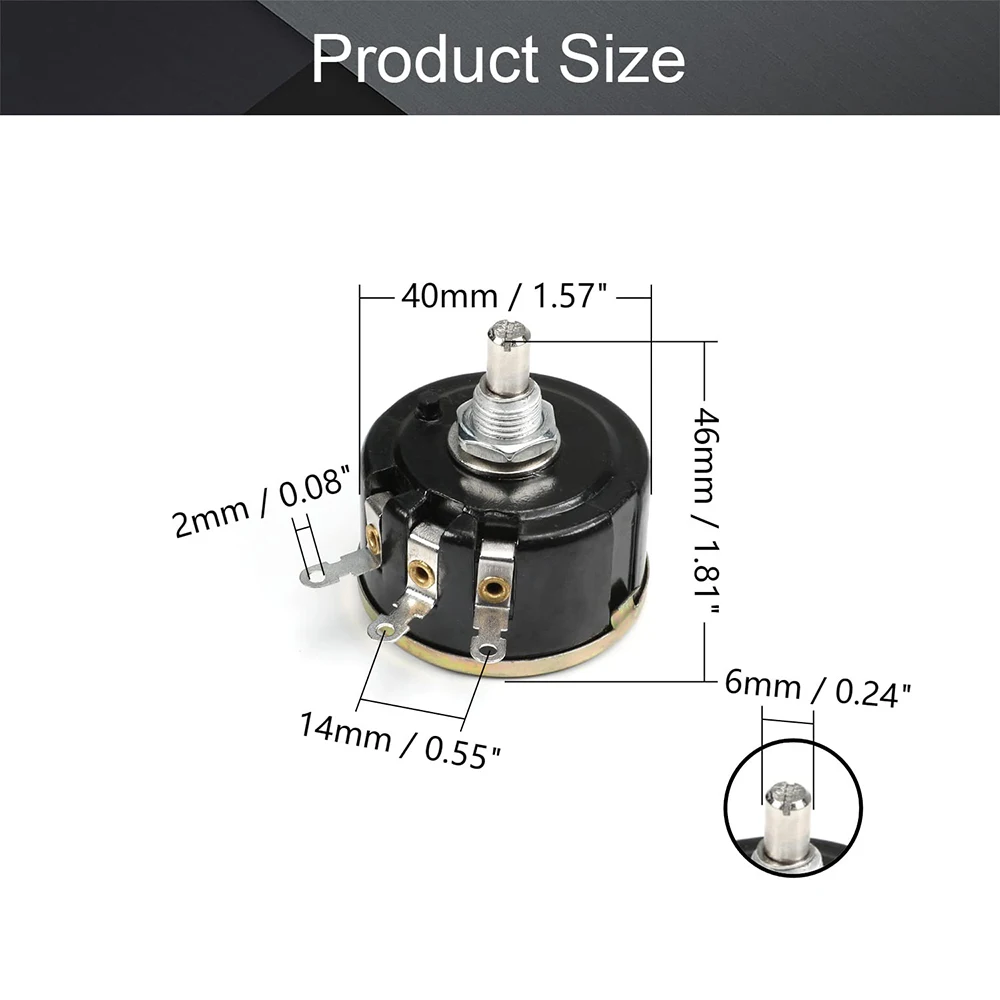 2шт 100-47K Ом WX112 (050) Потенциометры с Проволочной Обмоткой 3 Вт Однооборотный Универсальный Переменный Резистор 3Pin DIY Shaft Potentiometer Kit