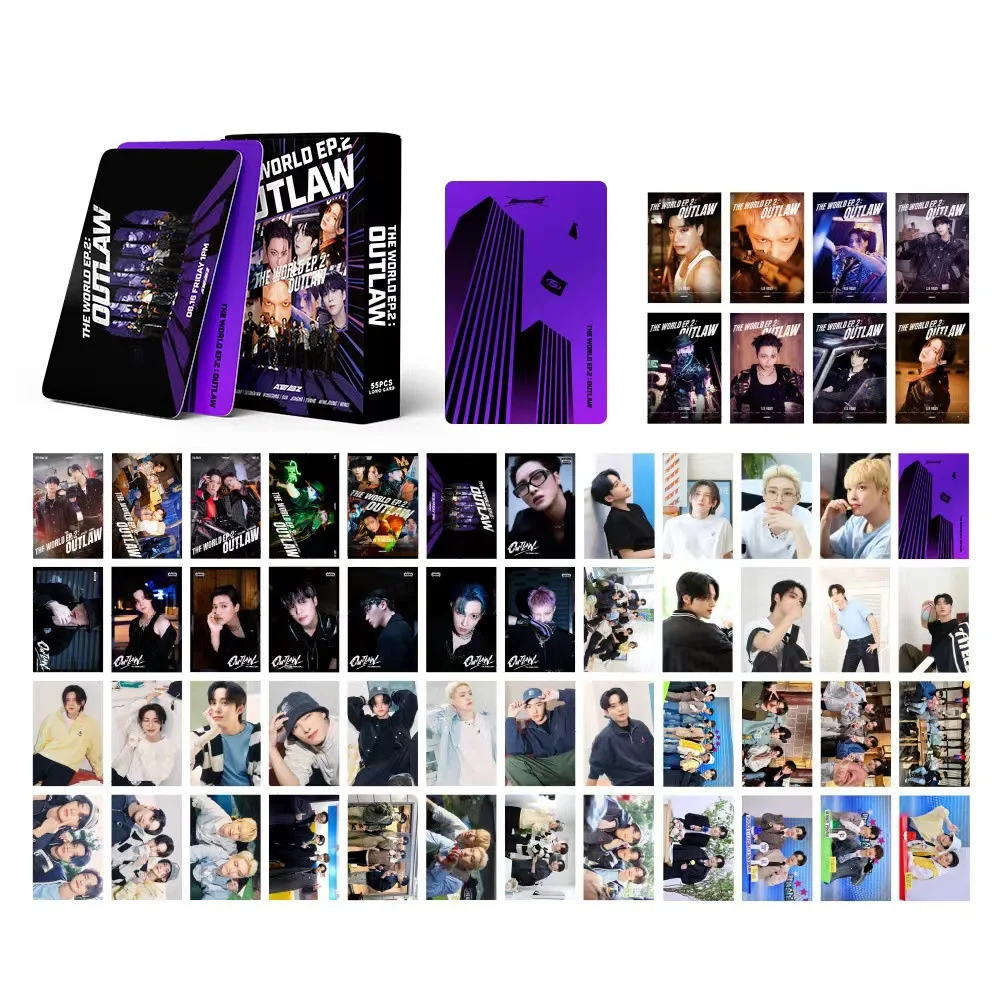 55 шт./компл. Kpop ATEEZ Новый Альбом OUTLAW Collection LOMO Cards Фотокарточки Фотокарточки Для Фанатов Подарочные Карты