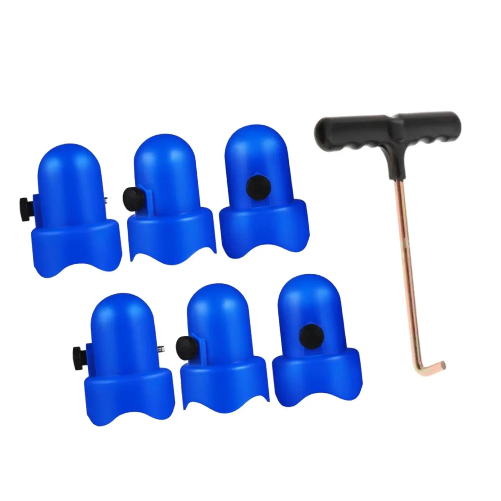 6-кратные заглушки для батутов, труб с пружинным инструментом, диаметр 1,5 дюйма, синий