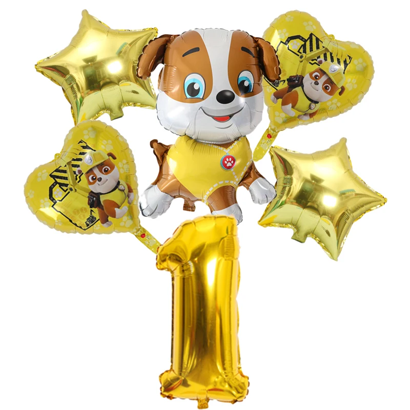 6шт Paw Patrol Воздушный шар из алюминиевой фольги, модель собаки с лапой, Украшение для вечеринки по случаю Дня рождения, украшение комнаты для детского подарка, мультяшный цифровой набор