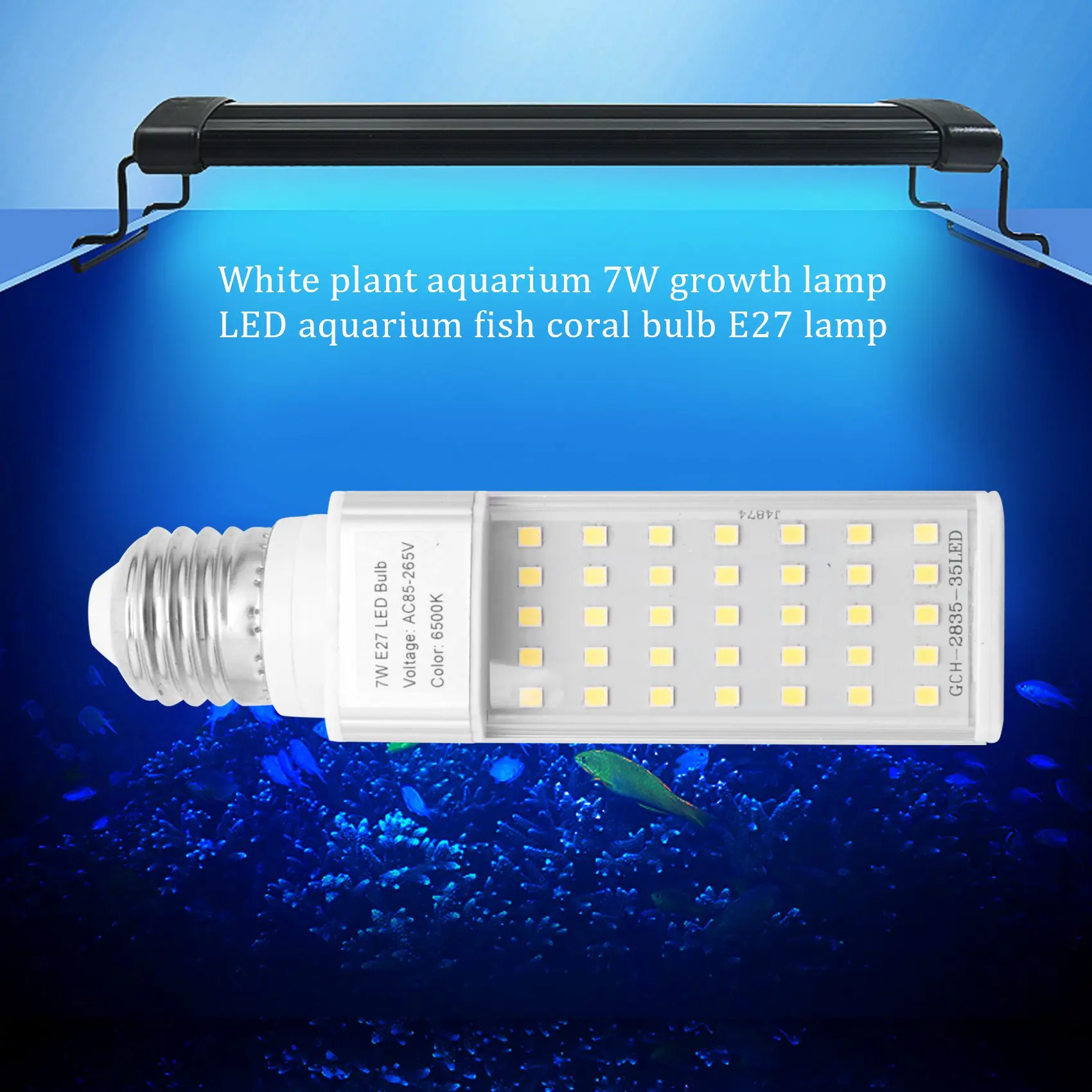 Fishpod White Plant Aquarium 7W Grow Light LED аквариумная рыба коралловая лампа E27