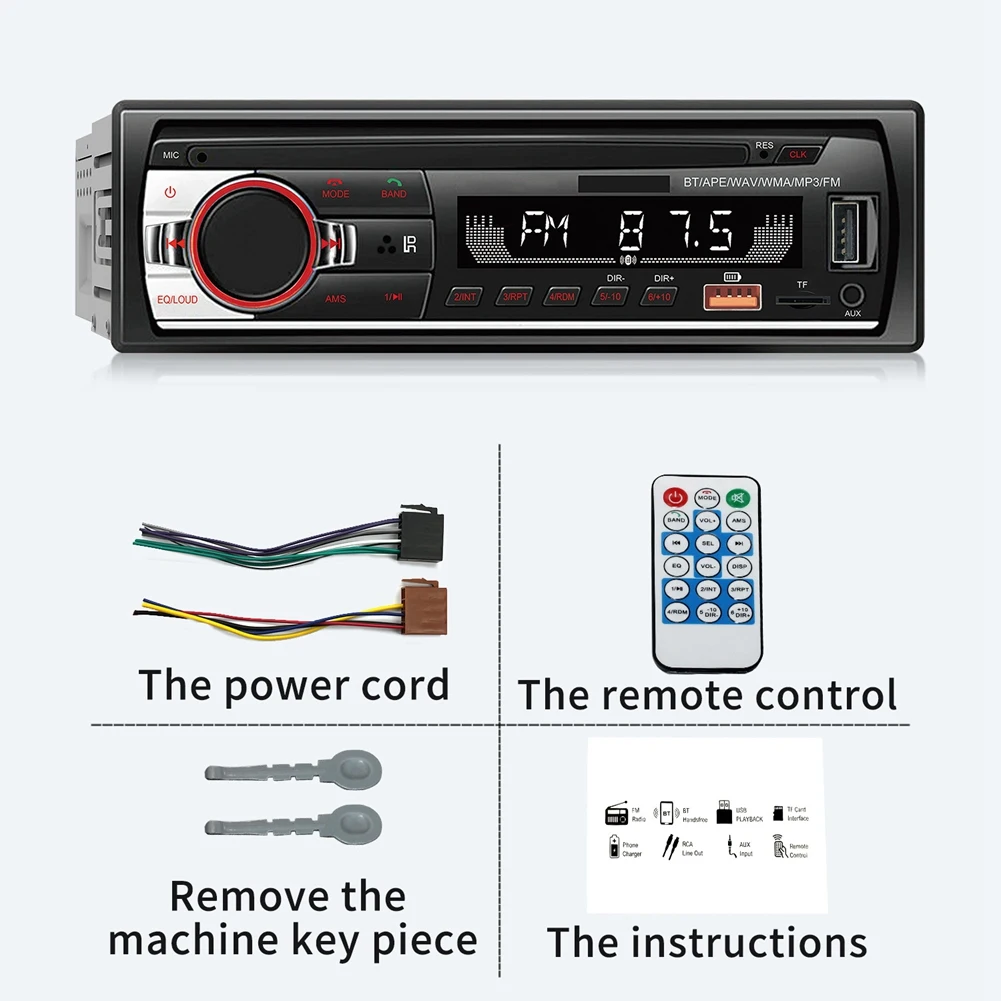 Автомобильный плеер Модель 520 USB-подключаемое радио Bluetooth Hands-Free Mp3-плеер с короткометражным воспроизведением музыки без потерь Универсальный