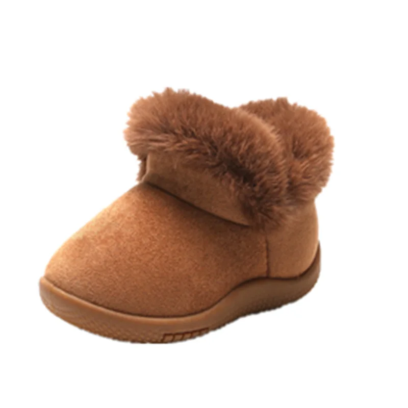 Зимняя детская обувь, зимние ботинки для мальчиков, плюшевая обувь для маленьких девочек, утепленная домашняя детская хлопчатобумажная обувь