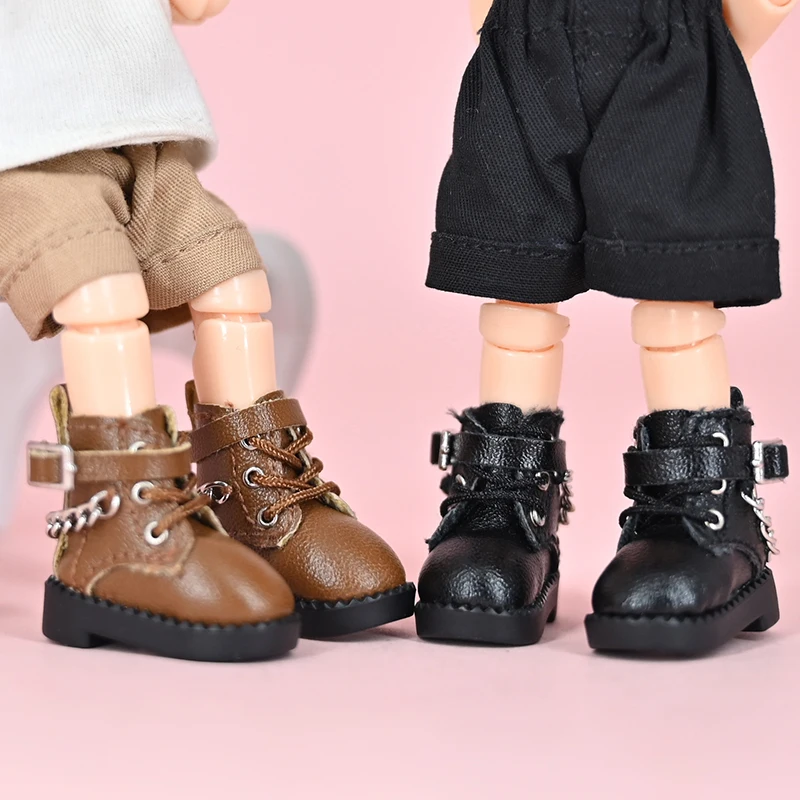 Новая обувь для куклы 1/12 BJD, модная повседневная обувь с высоким берцем, кожаная обувь для OB11, YMY, body9, GSC, аксессуары для кукол 1/12