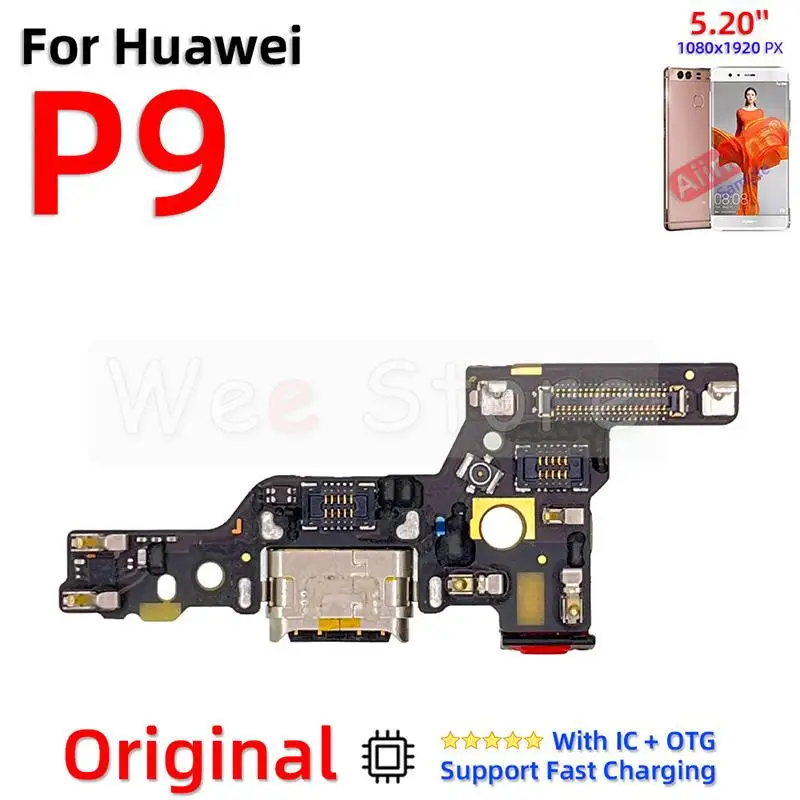 Оригинальное зарядное устройство, док-станция для быстрой зарядки, гибкий кабель для Huawei P8 P9 P10 Lite Plus 2016 2017, запчасти для телефонов