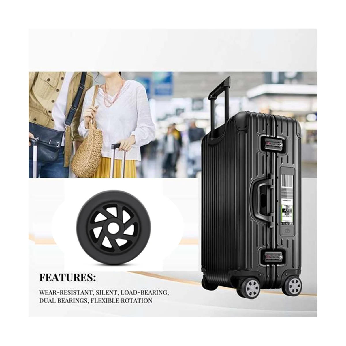 Сменные колеса для багажа Чехол для тележки Шкивное колесо Универсальные Аксессуары 20-28 Дюймовые колеса для чемодана для багажа