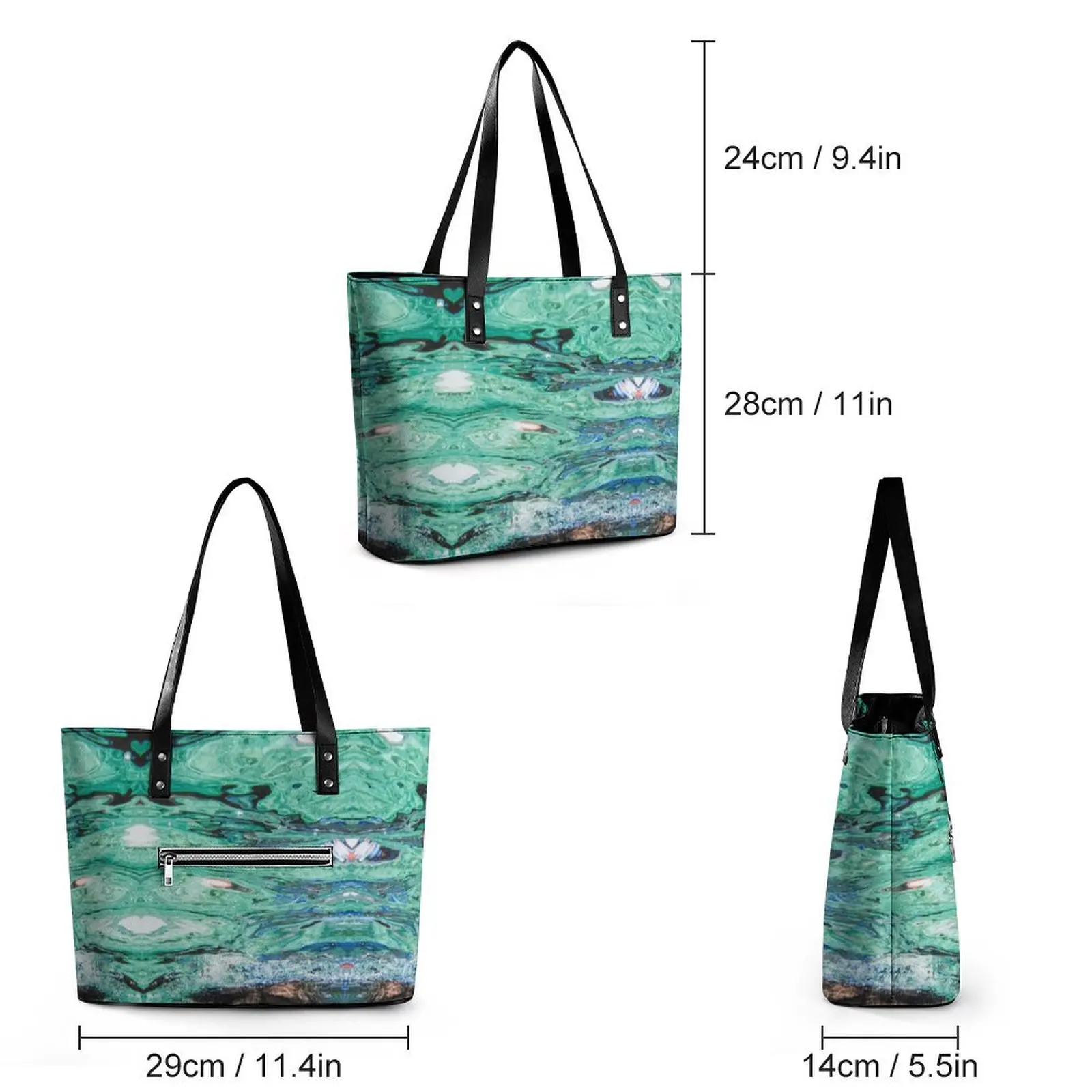 Сумки Ocean Waves, женская Бирюзовая сумка Sunny, модная деловая сумка через плечо, сумки для покупок из искусственной кожи на заказ