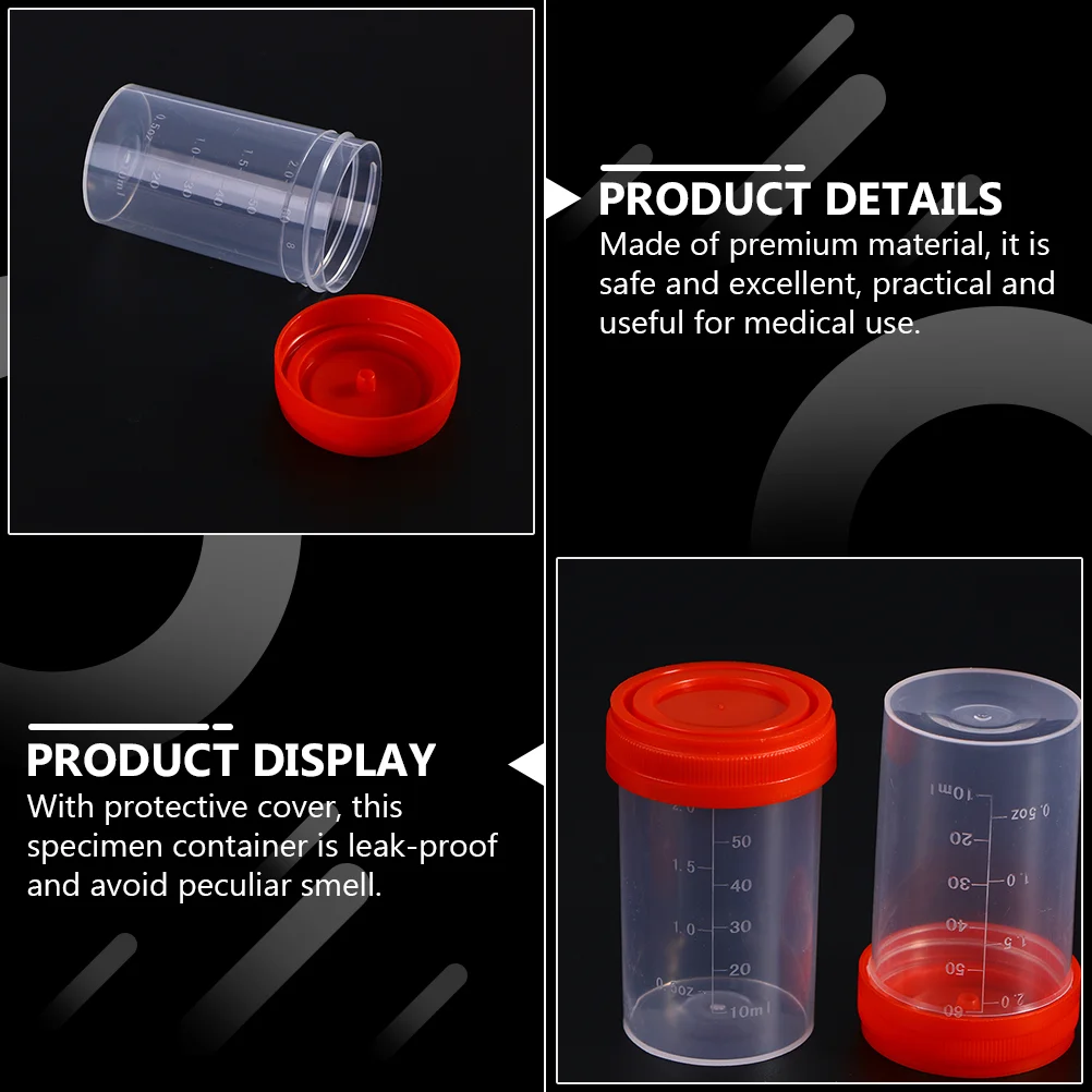 Чашка для пробы жидкости Чашки для образцов с крышками лабораторный цилиндр для анализа мочи Бутылка для образцов лабораторный контейнер