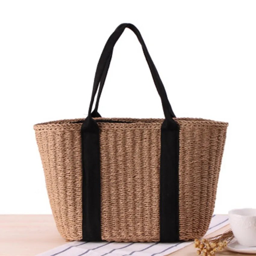 Японская простая ветровая вязаная сумка на плечо ручной работы для путешествий, отдыха на пляже, сумки для диких пассажиров