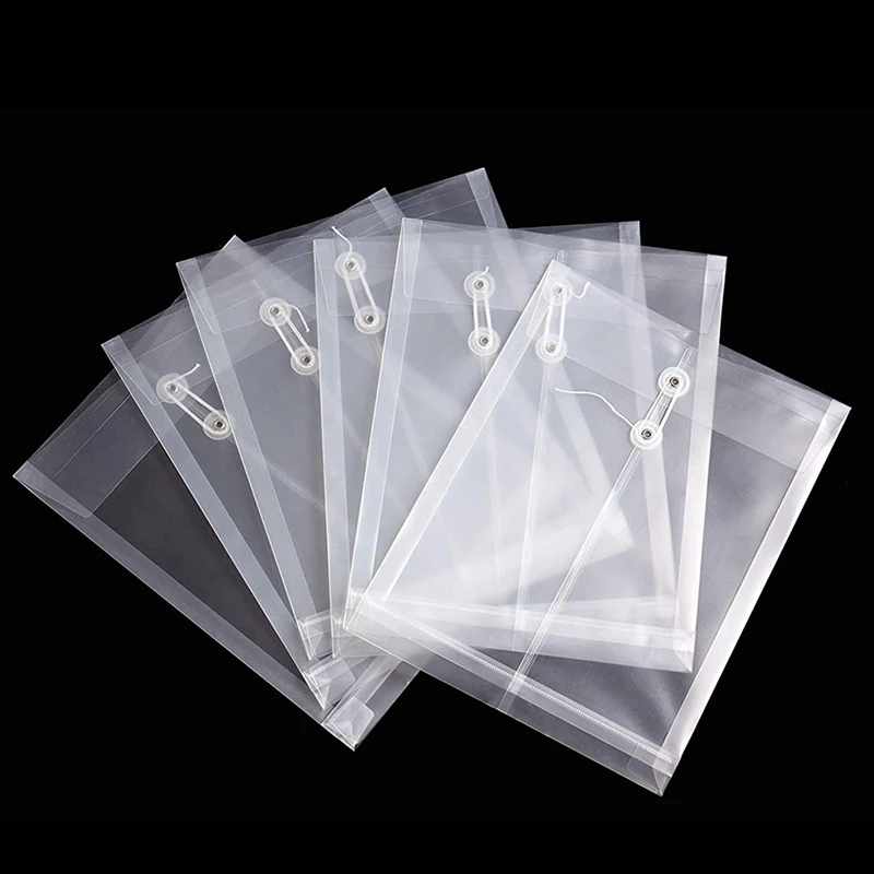 12 Упаковок прозрачных пластиковых конвертов, Многослойные конверты, Расширяемые файлы, папки для документов с застежкой на пуговицы и шнурки формата А4