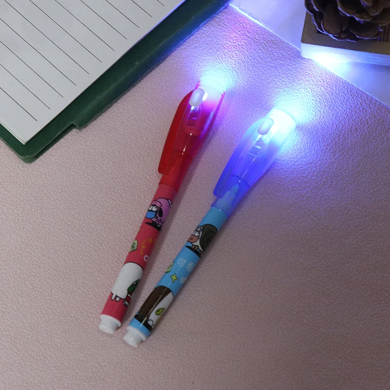 1шт Монохромный УФ-Невидимый Маркер-Хайлайтер 2 В 1 Фиолетовый Светодиодный Ручка Для Проверки Денег Креативная Ультрафиолетовая Волшебная Чернильная Лампа-Ручка
