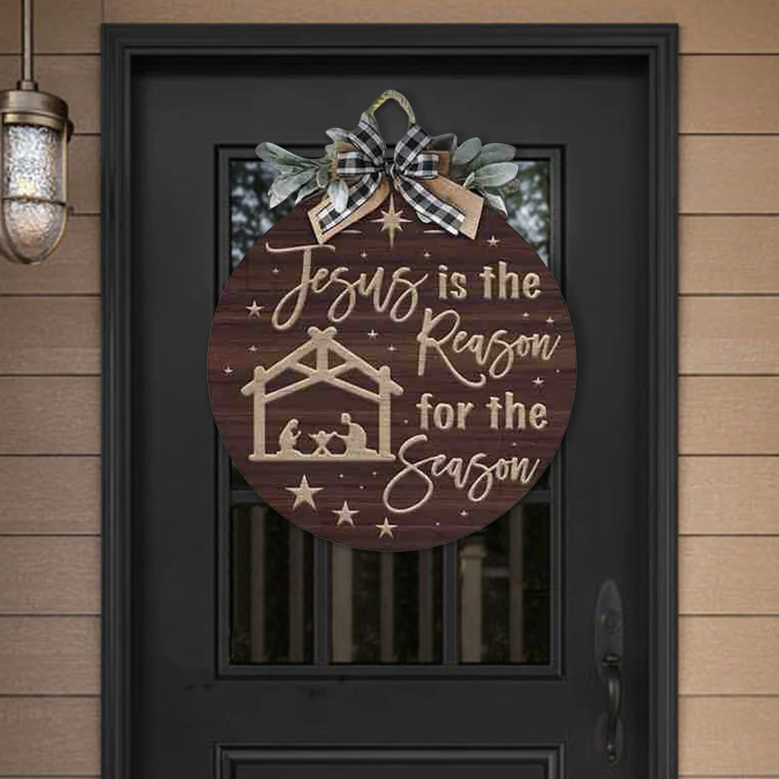 30 см Рождественская дверь Иисуса Висит Рождественское украшение интерьера Рождественская Дверная табличка Зимнее Рождественское украшение Двери висит