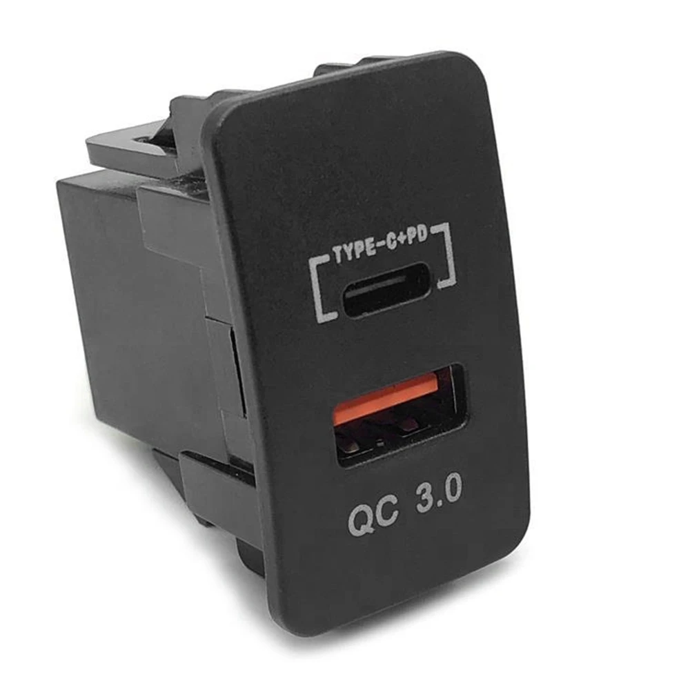 36 Вт Двойной USB Быстрое Зарядное Устройство Адаптер QC3.0 Тип C + PD Разъем для Приборной панели СВЕТОДИОДНЫЙ Вольтметр для Honda CIVIC Accord HR-V JAZZ CITY