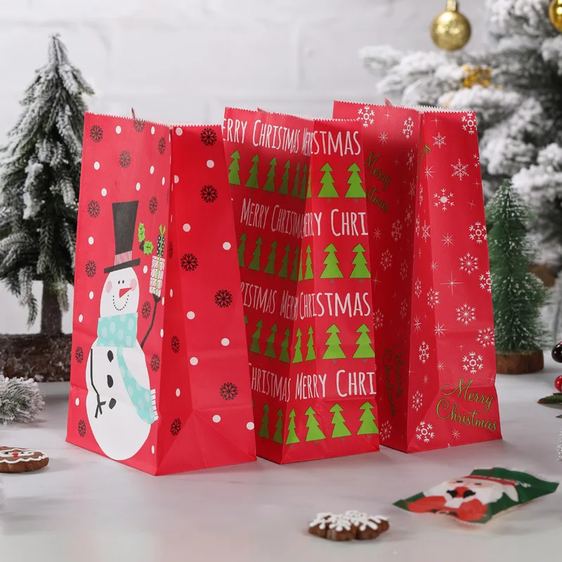 50 шт./лот, Коробки для конфет, сумки, Рождественский Санта, Подарочная коробка со Снеговиком, Бумажная коробка, Подарочные пакеты, Контейнерные принадлежности, Новый год