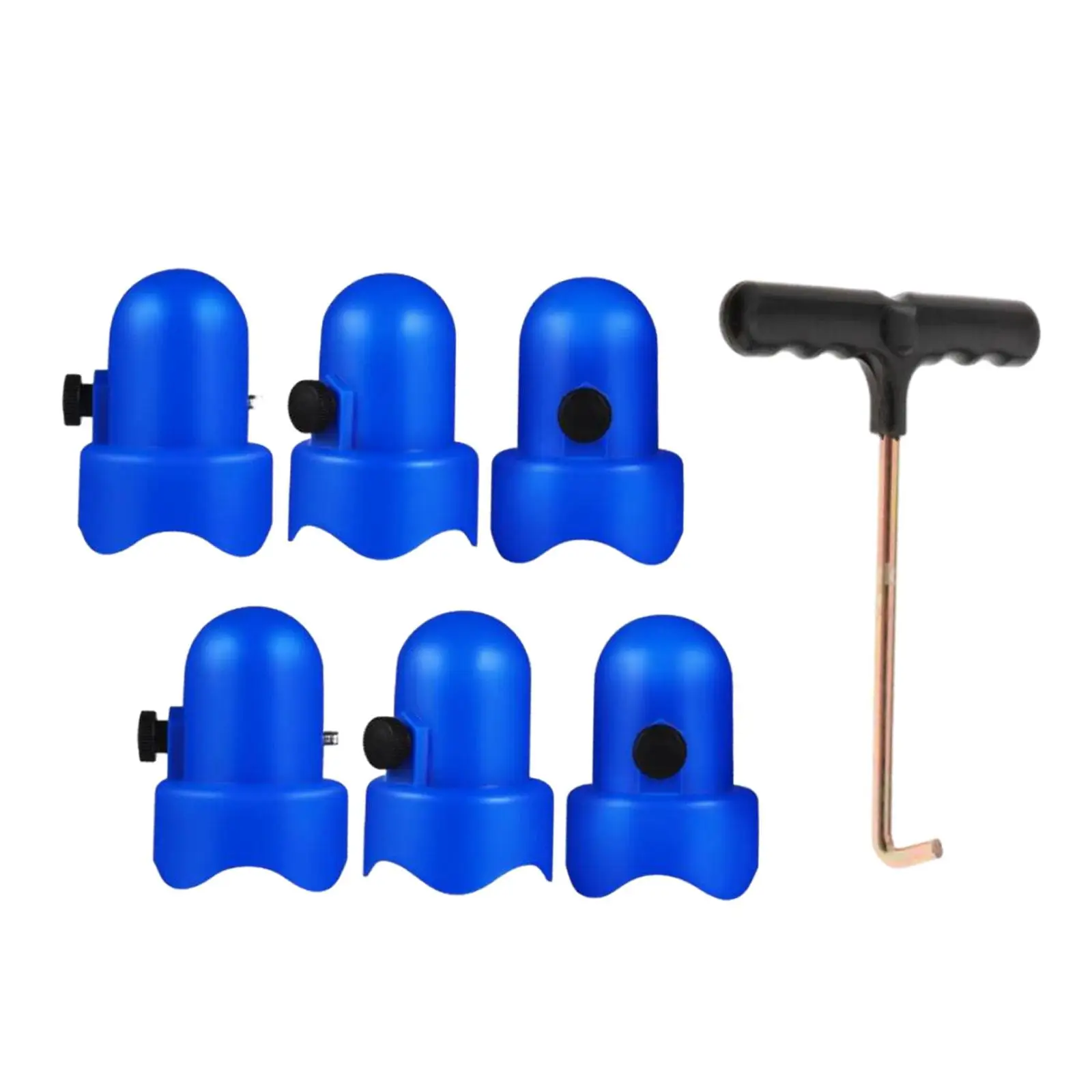 6-кратные заглушки для батутов, труб с пружинным инструментом, диаметр 1,5 дюйма, синий