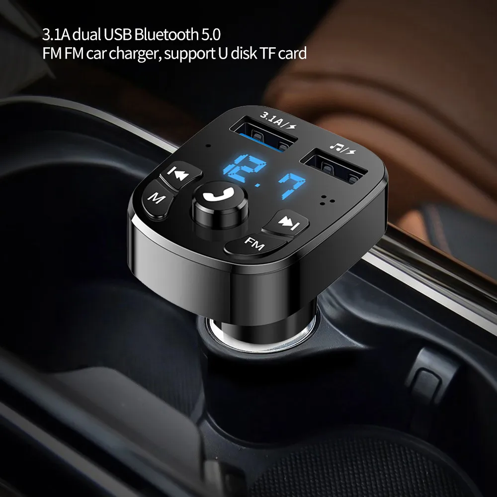 Автомобильное Зарядное Устройство FM-Передатчик Bluetooth Аудио Двойной USB Автомобильный MP3-Плеер Авторадио Зарядное Устройство Громкой Связи 3.1 A Быстрое Зарядное Устройство Автомобильные Аксессуары