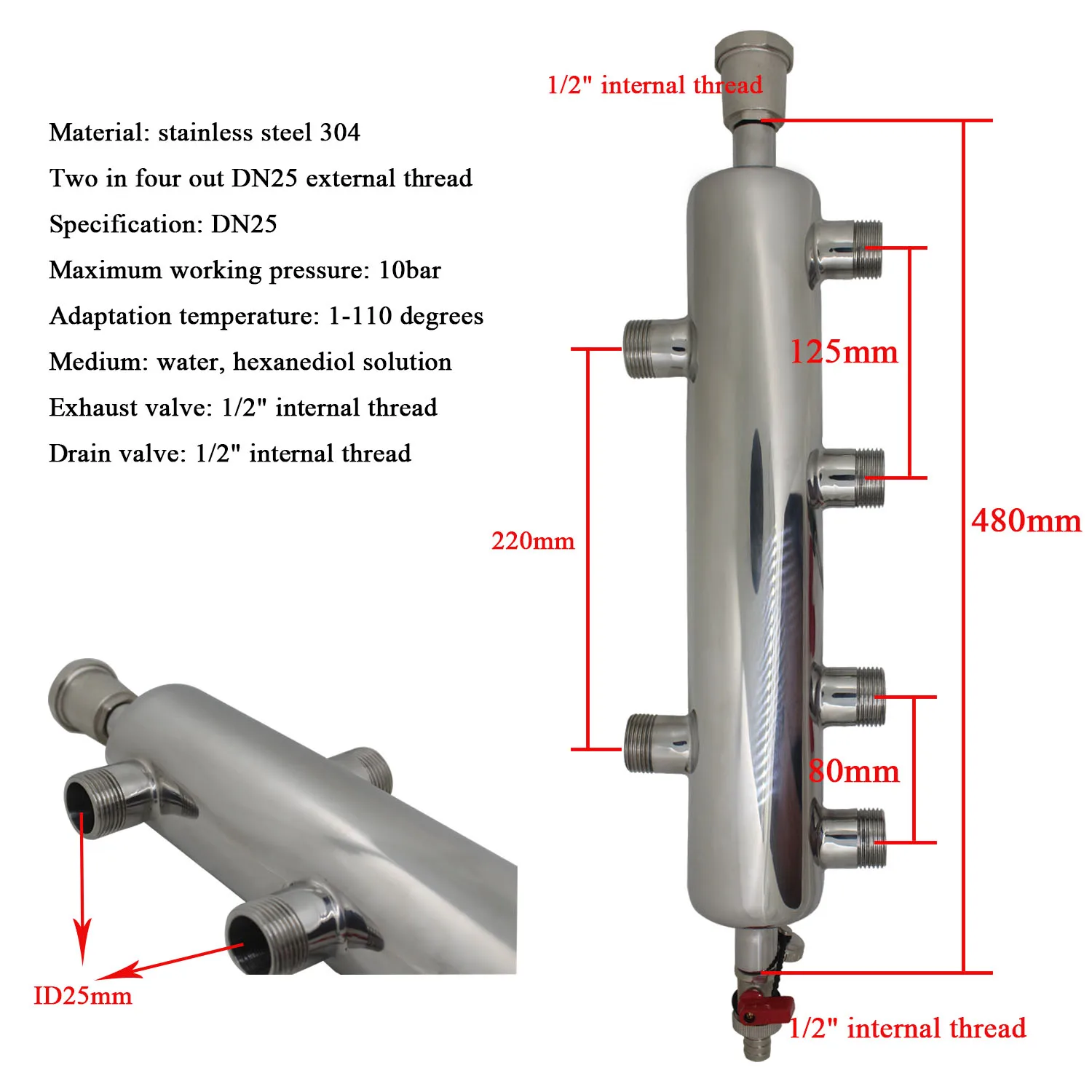 Гидравлический сепаратор boiler buddy буферный бак 1 дюйм для управления подогревом пола коллектор ufh для подачи воды под полом