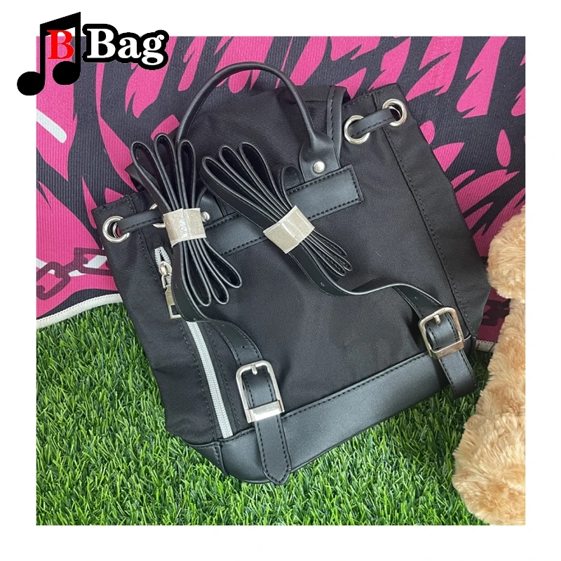 Двухцветный японский рюкзак в готическом стиле в стиле панк, милая сумка для горячей девушки, плюшевая универсальная женская сумка-тоут Harajuku y2k
