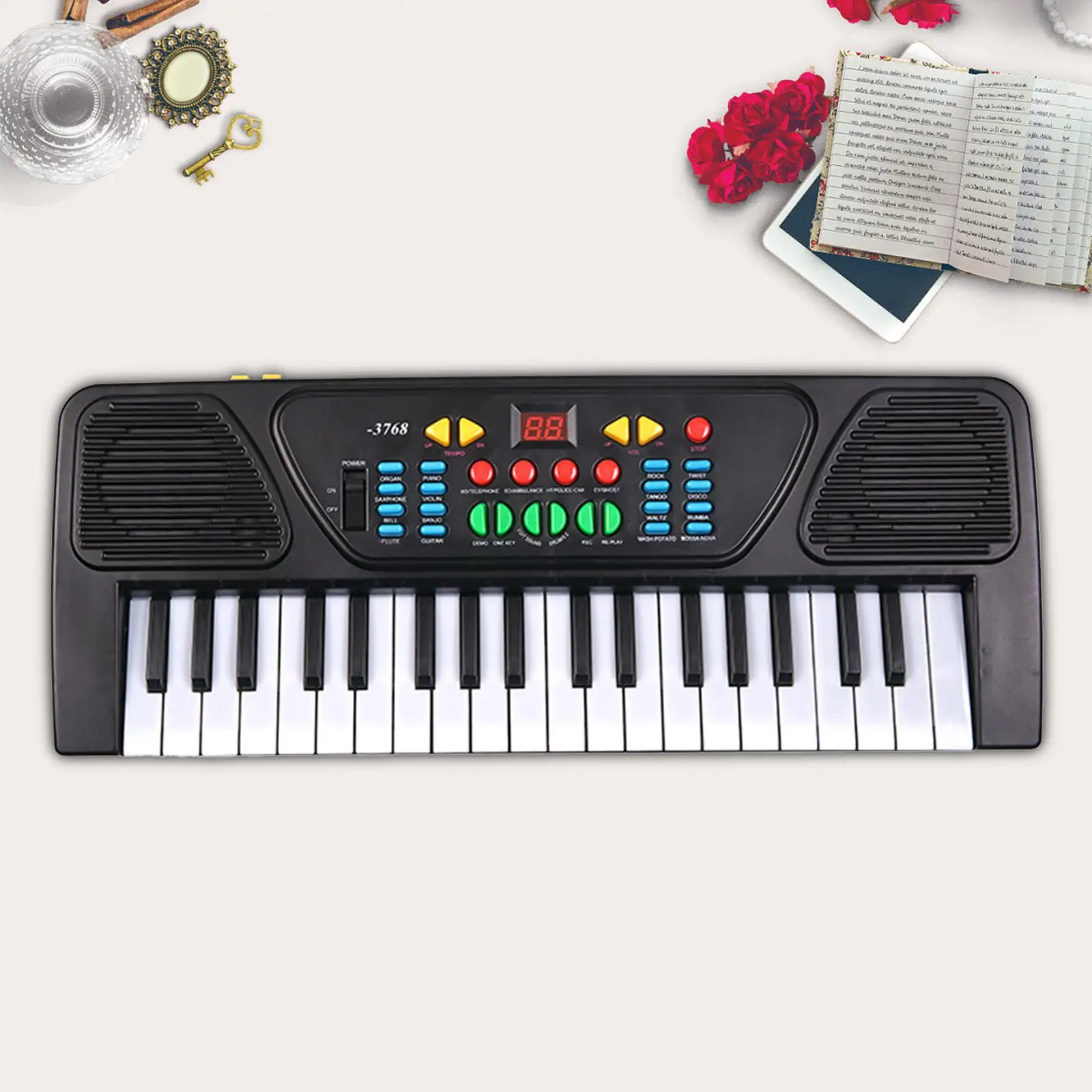 Детская фортепианная клавиатура Музыкальная электронная клавиатура Практичная 37 клавиш Цифровая музыкальная фортепианная клавиатура для шоу, обучения на вечеринках