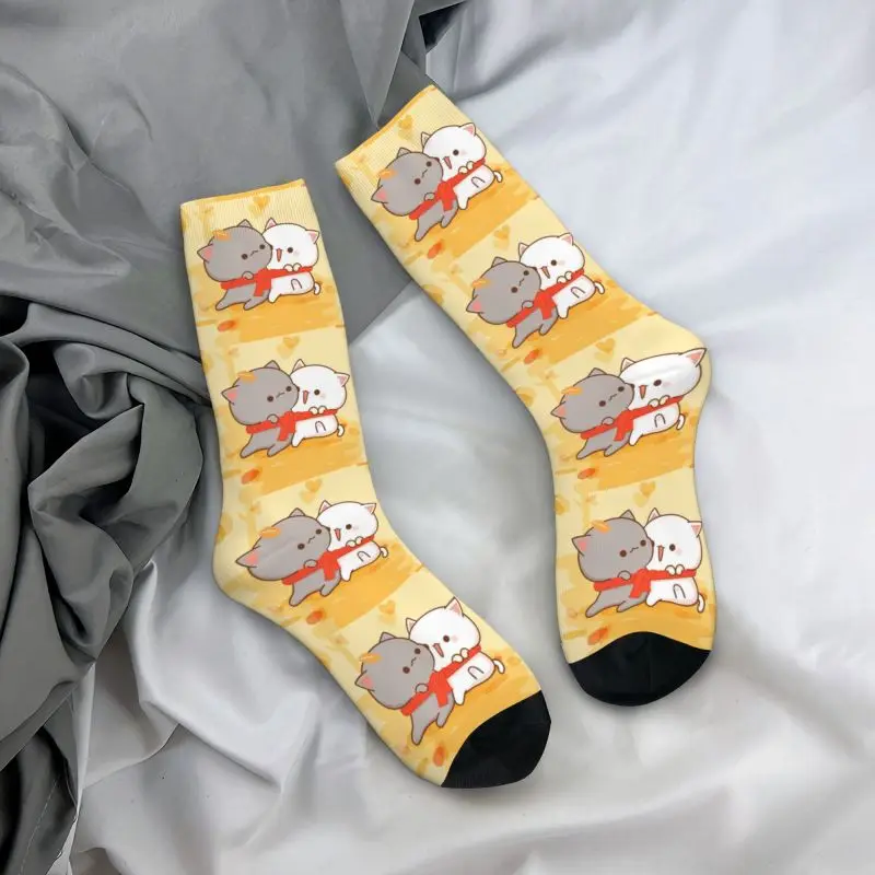 Милые романтические носки Mochi Cat Peach и Goma Для мужчин и женщин, теплые футбольные спортивные носки с 3D принтом