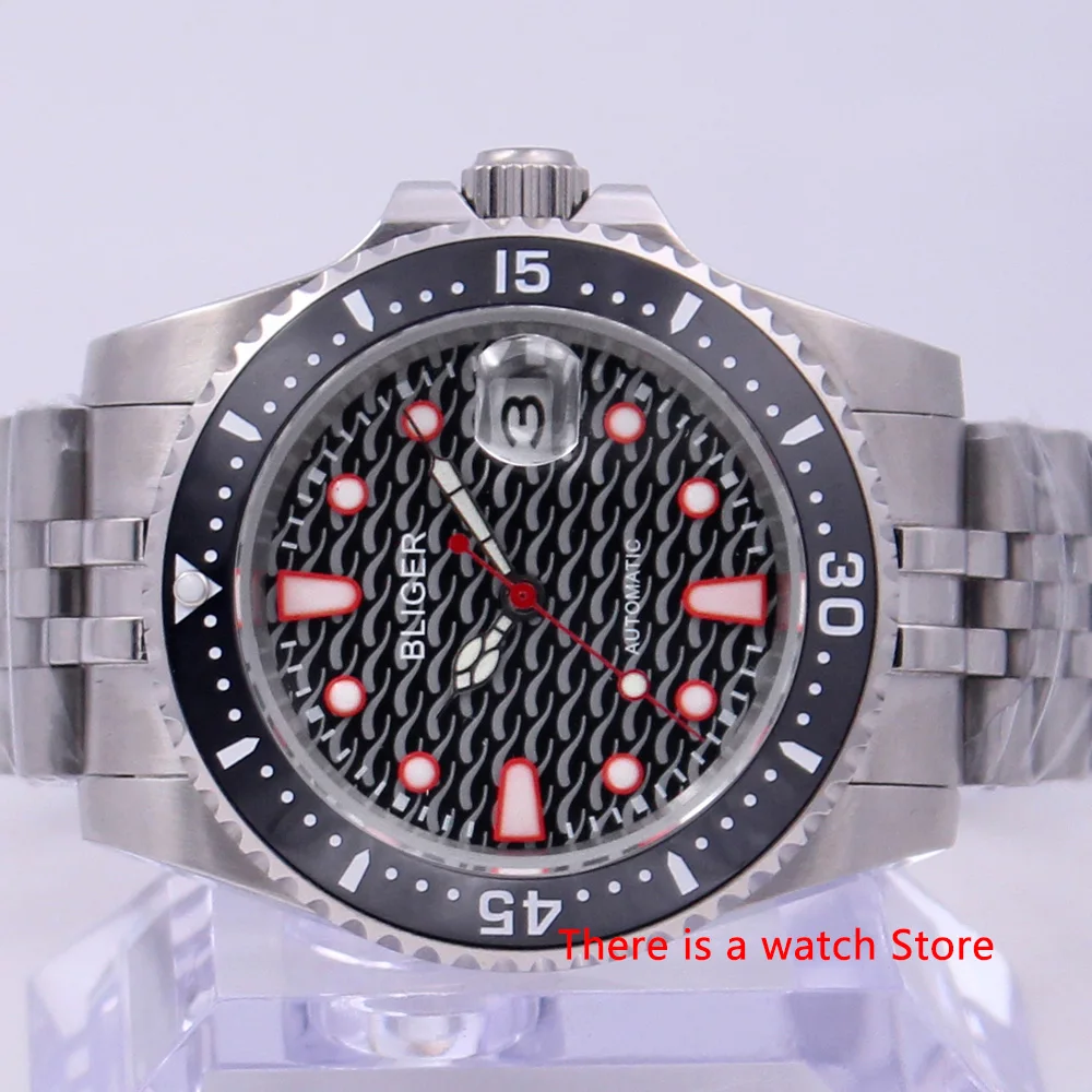 Мужские автоматические механические часы Bliger 40 мм, люксовый бренд, деловые наручные часы с сапфировым стеклом, светящиеся водонепроницаемые мужские часы с календарем